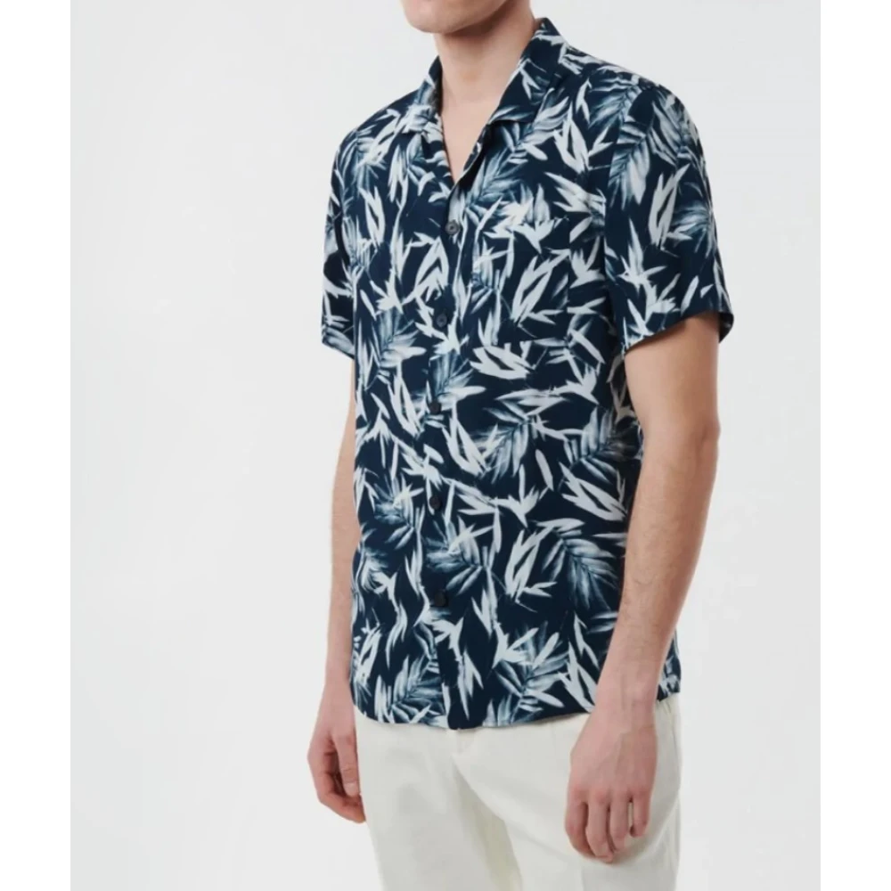 Xacus Gedrukt korte mouwen overhemd Blue Heren