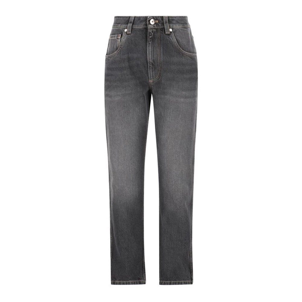 BRUNELLO CUCINELLI Moderne veelzijdige broek met iconische decoratie Gray Dames