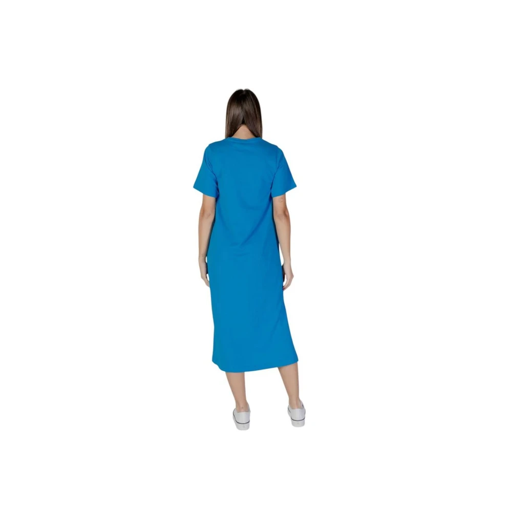 b.Young Blauwe Katoenen Midi Jurk Blue Dames