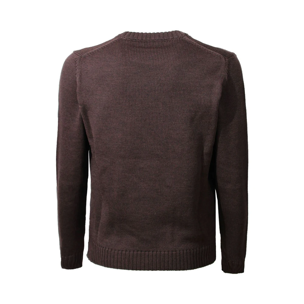Zanone Donkerbruine Wol Crew-Neck Sweater Brown Heren