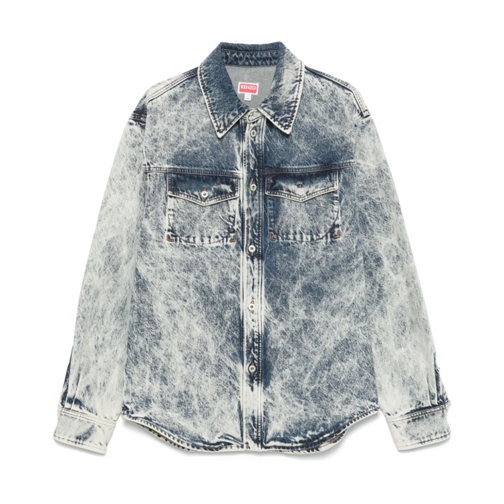 Kenzo Blauwe Denim Shirt met Zakken Blue Heren