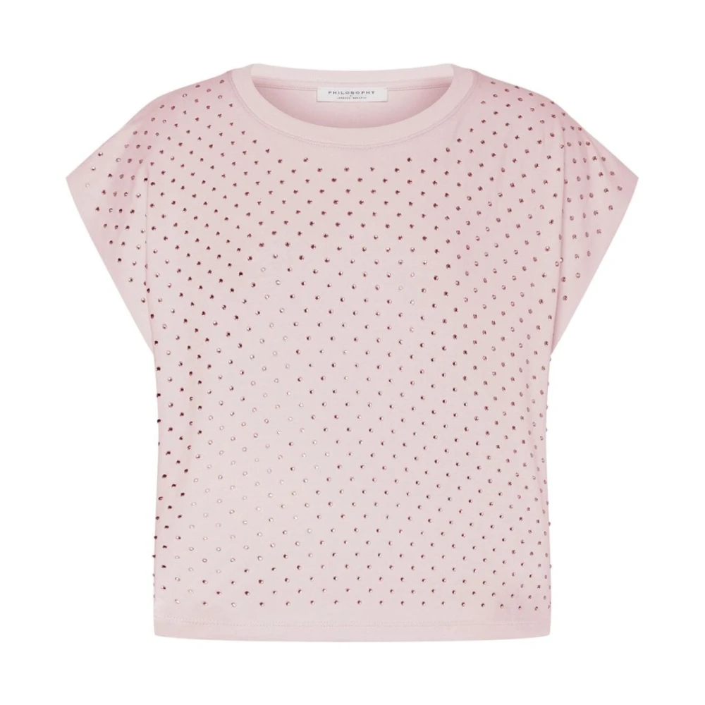 Philosophy di Lorenzo Serafini Roze Strass T-shirt Pink Dames
