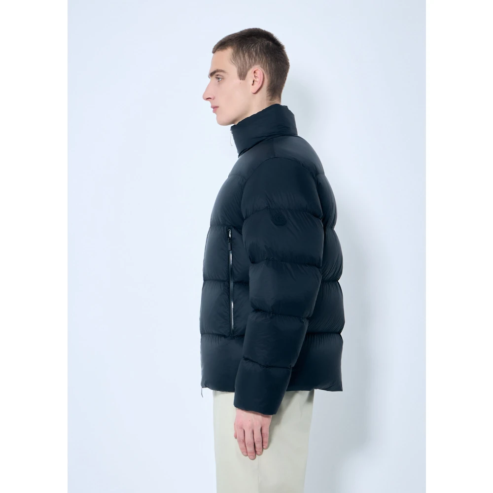 Moncler Gewatteerd donsjack met logopatch Black Heren