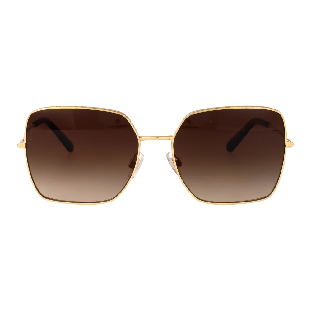Dolce & Gabbana Sunglasses DG2242 02/13 Gold Dark Brown Gradient - Image 5