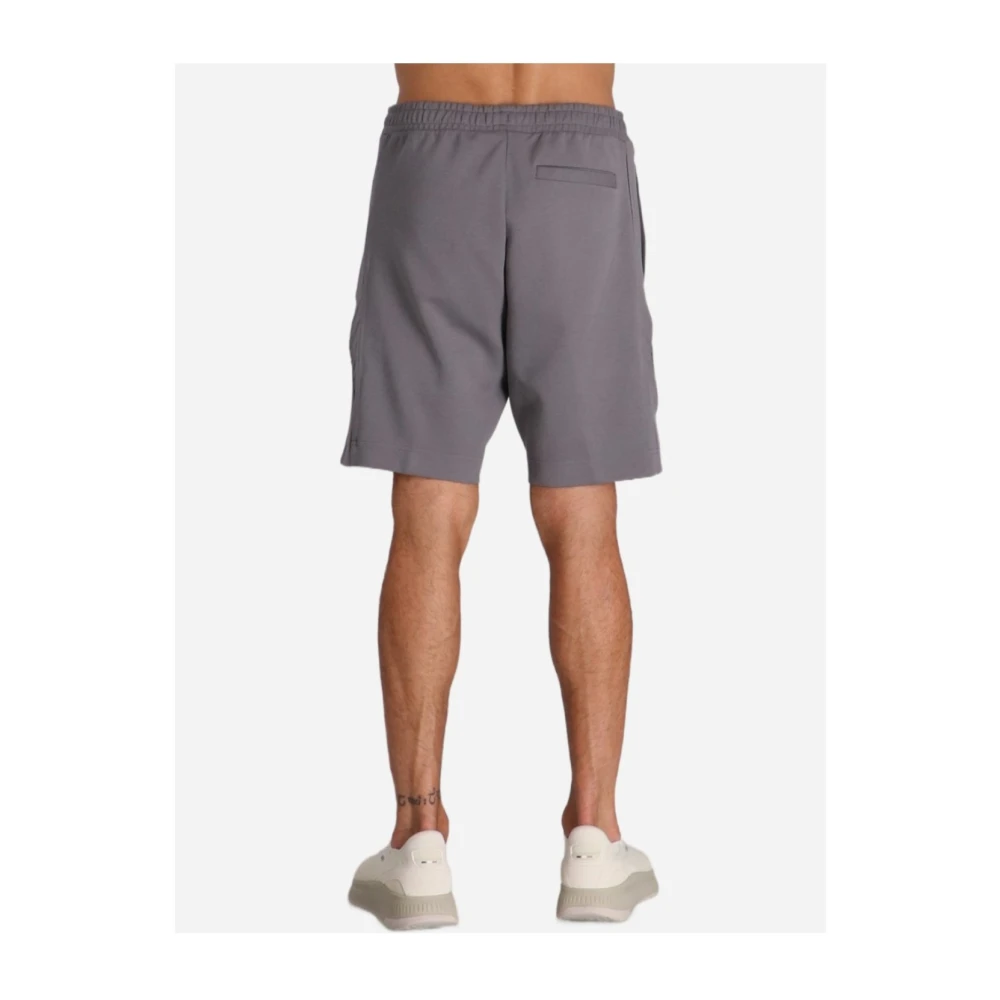 Hugo Boss Katoenen shorts met bedrukt logo Gray Heren
