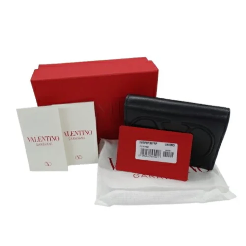 Valentino Vintage Pre-owned Leather wallets Black Dames