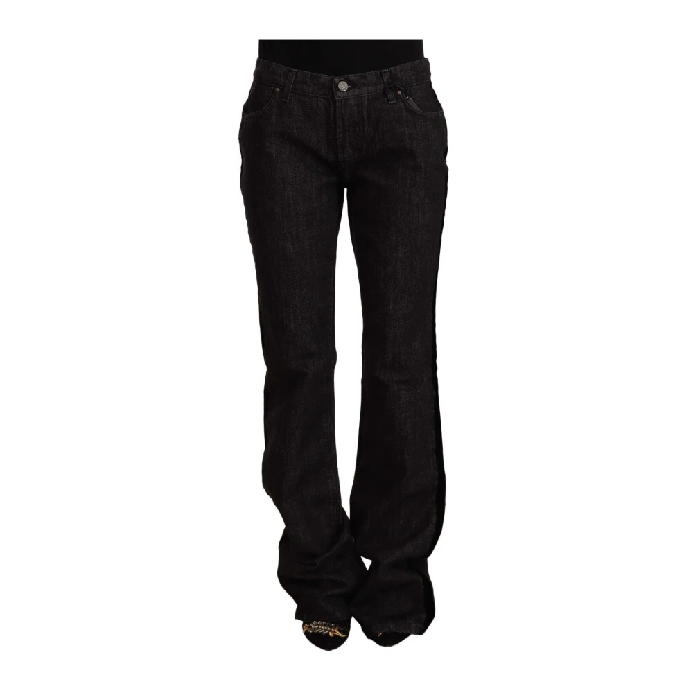 Gianfranco Ferré Women's Black Sleek Mid Waist Bootcut Designer Jeans