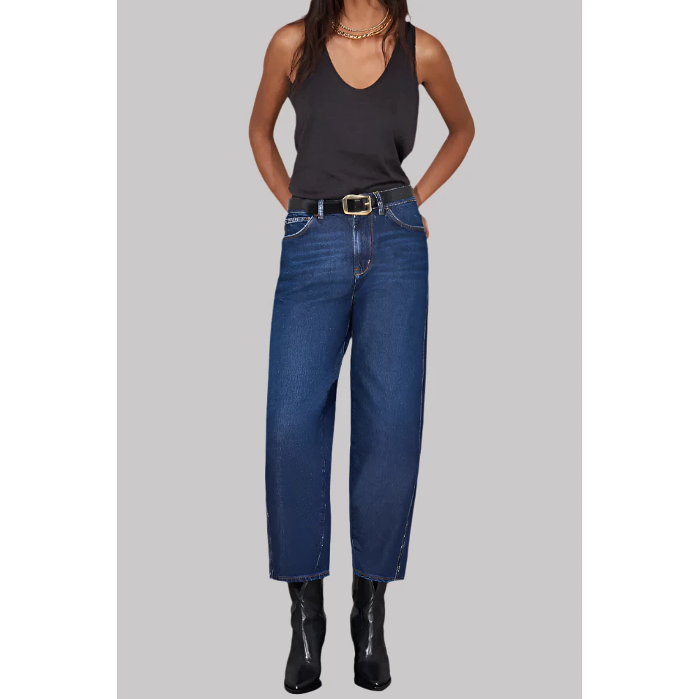 3X1 80's Nic High Rise Wide Leg Jeans Blue Dames