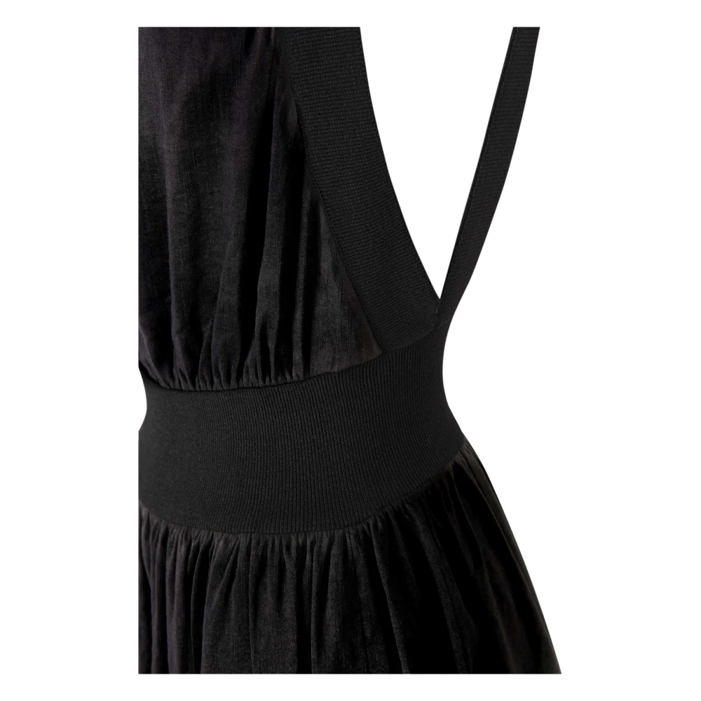Cortana Rugloze Grijze Rook Jurk Black Dames