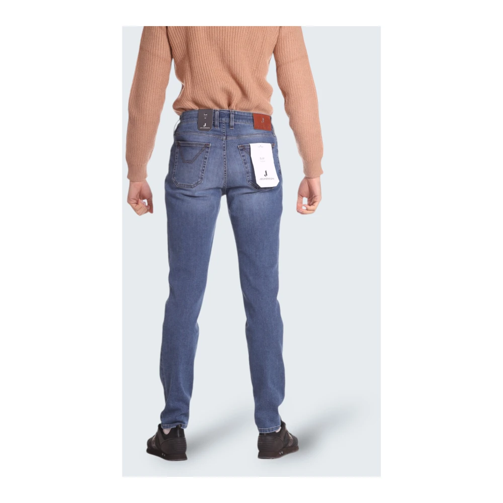 Jeckerson Moderne Slim Fit Katoenen Broek Blue Heren