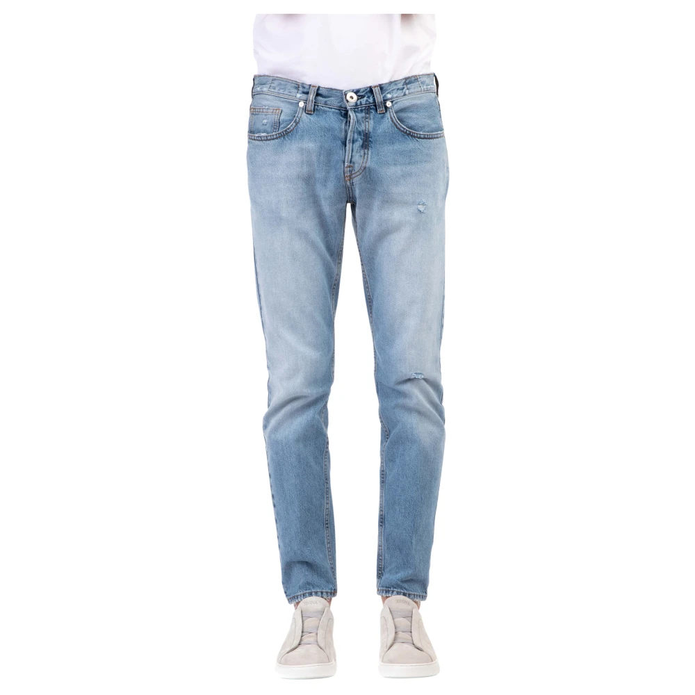 Eleventy Denim Jeans met Unieke Kleurafwerking Blue Heren