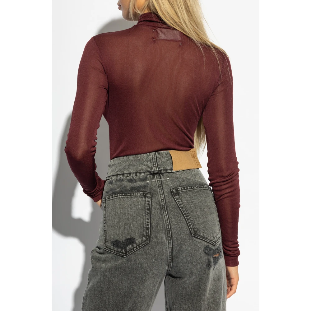 Maison Margiela Logo bodysuit Red Dames