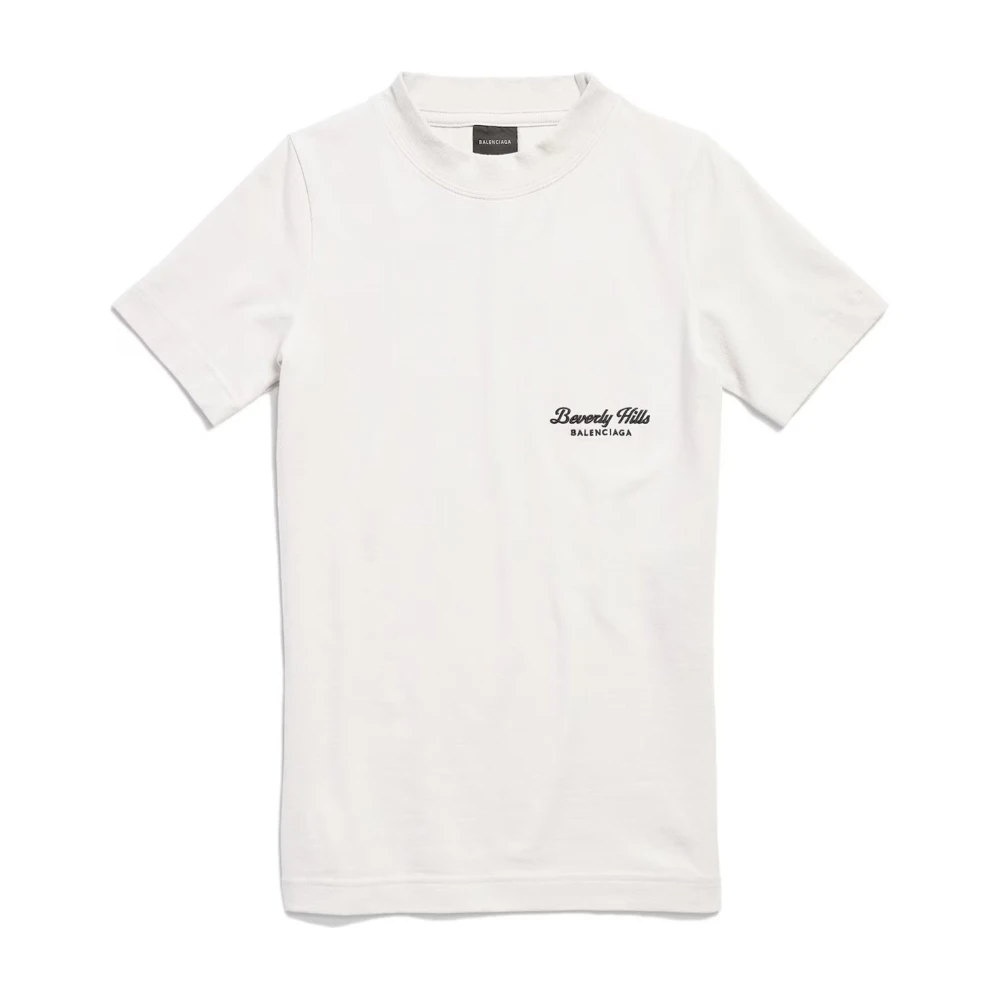 Balenciaga Beverly Hills Logo T-shirt Kvinnor White, Dam