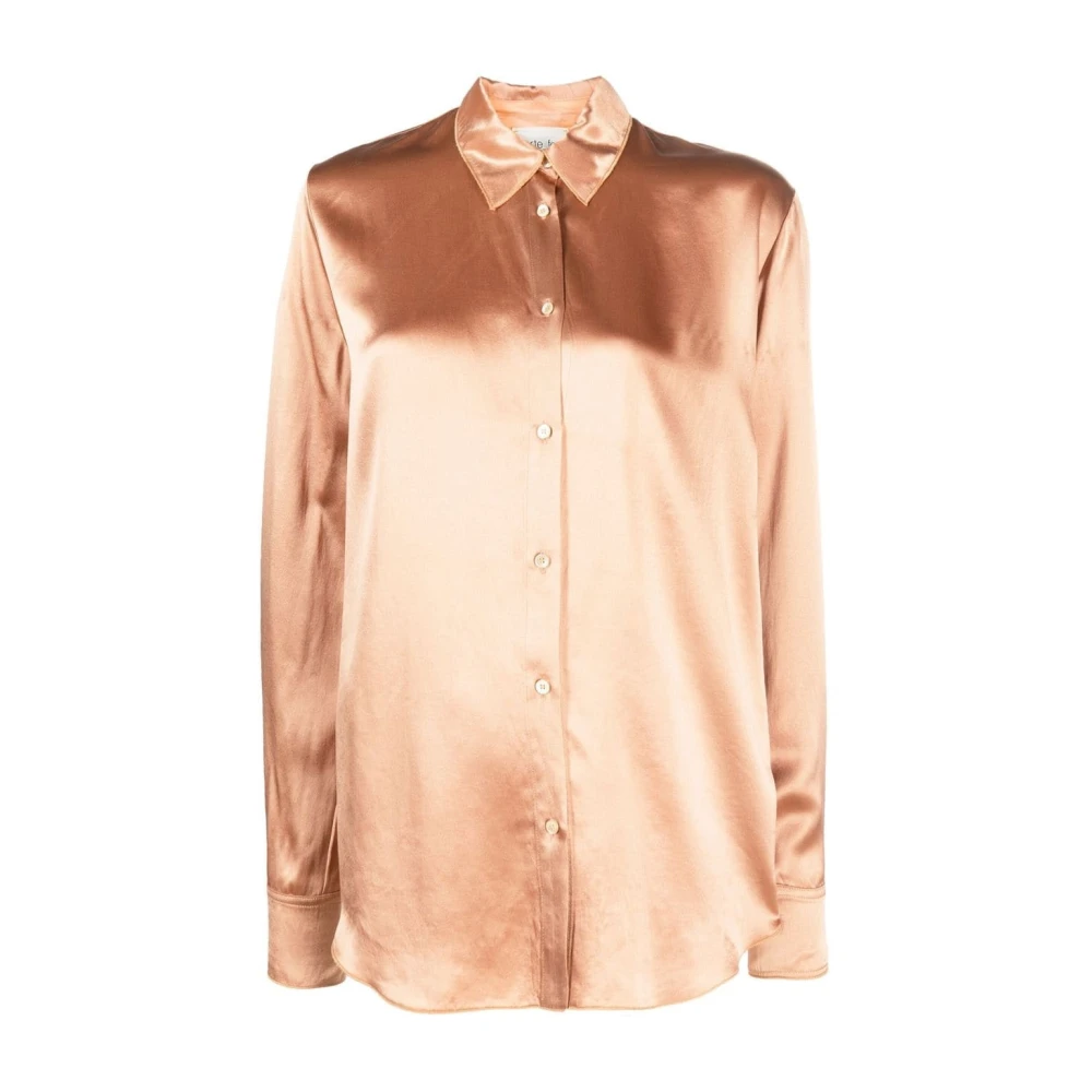 Forte Forte Women's Pink Elegant Satin Viscose Long Sleeve Shirt - Shirts - L - Blouses & Shirts