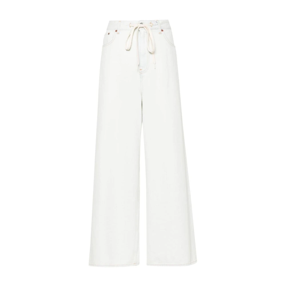 MM6 Maison Margiela Witte high-waisted wijde pijp jeans White Dames