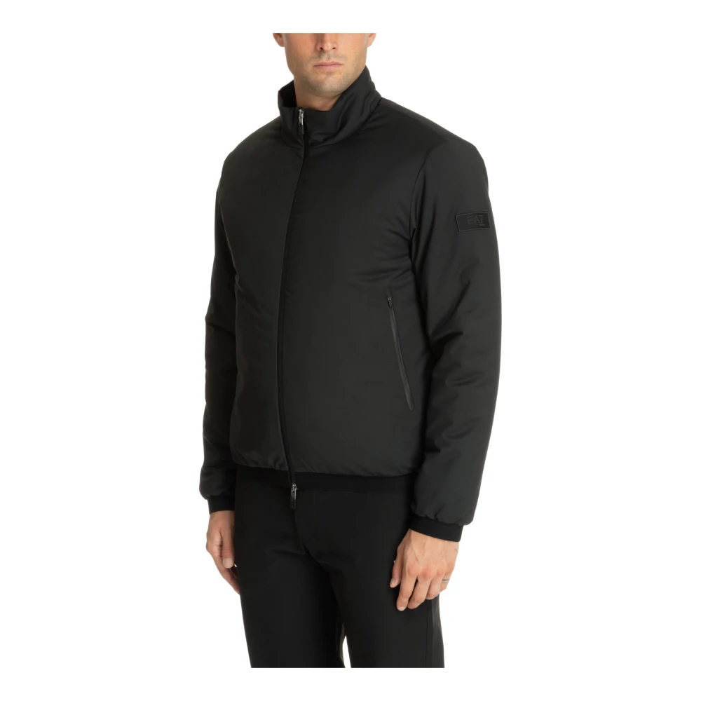 Emporio Armani EA7 Ritssluiting Effen Logo Zakken Donsjas Black Heren