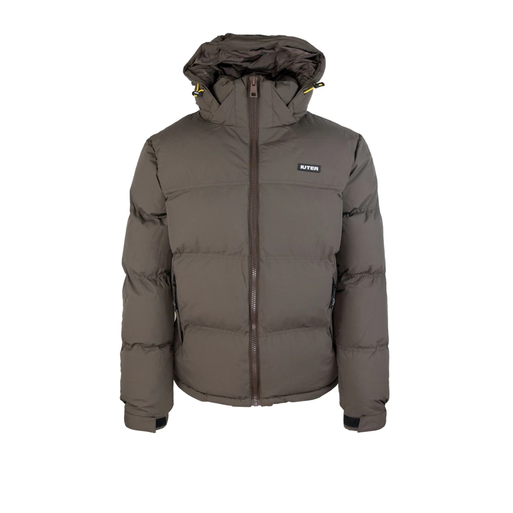 Iuter Bruine Waterdichte EcoDown Hoodiejas Brown Heren