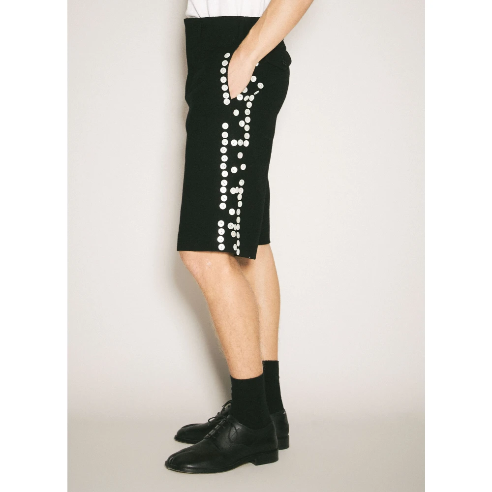Comme des Garçons Knoop-Verfraaide Wollen Shorts Black Heren