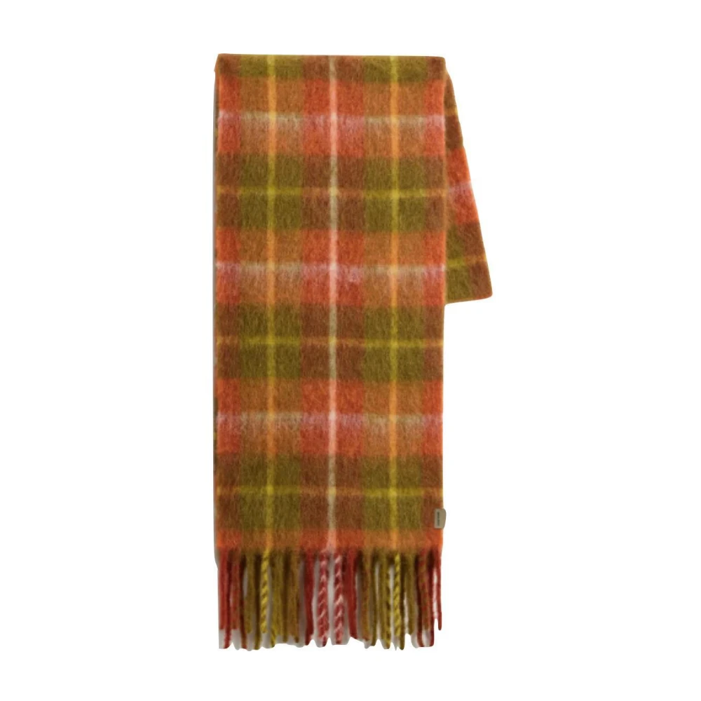 Woolrich Geruite Mohair Wollen Sjaal Multicolor Unisex
