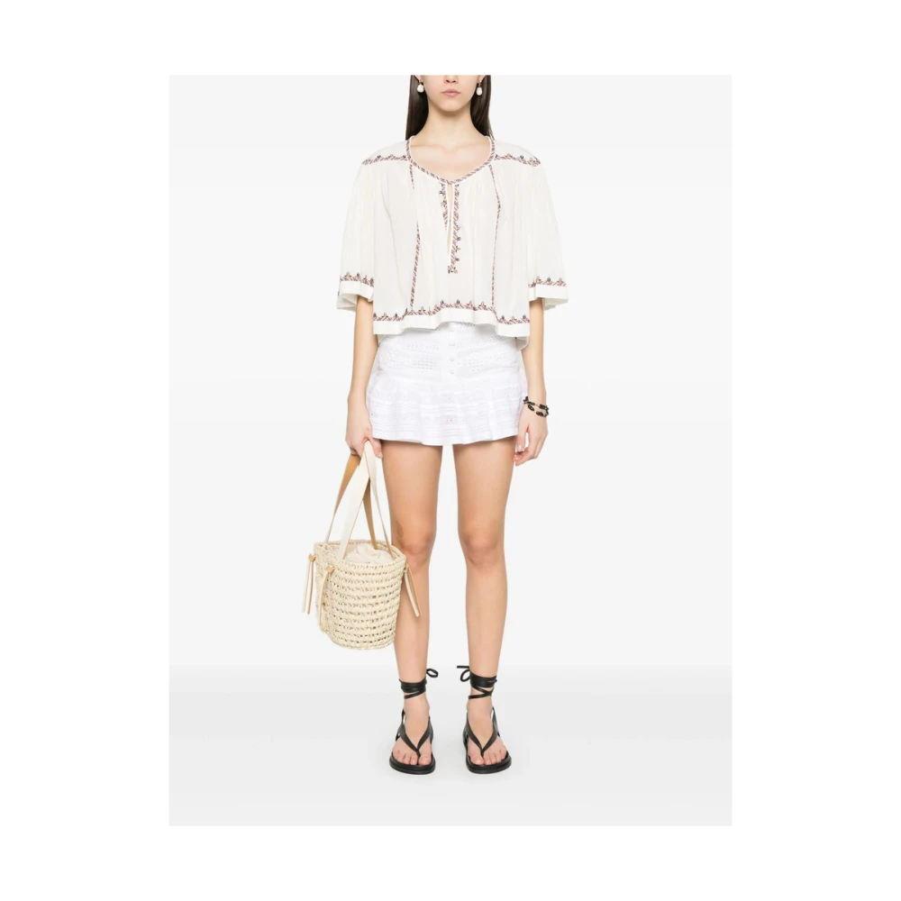 Isabel Marant Étoile Witte Geborduurde Gelaagde Rok White Dames
