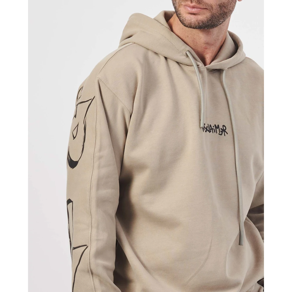 Disclaimer Hoodie met Maxi Logo Print Beige Heren