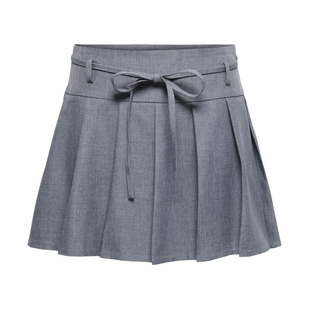 Only Women's Gray Polyester Blend Skirt With Elastane