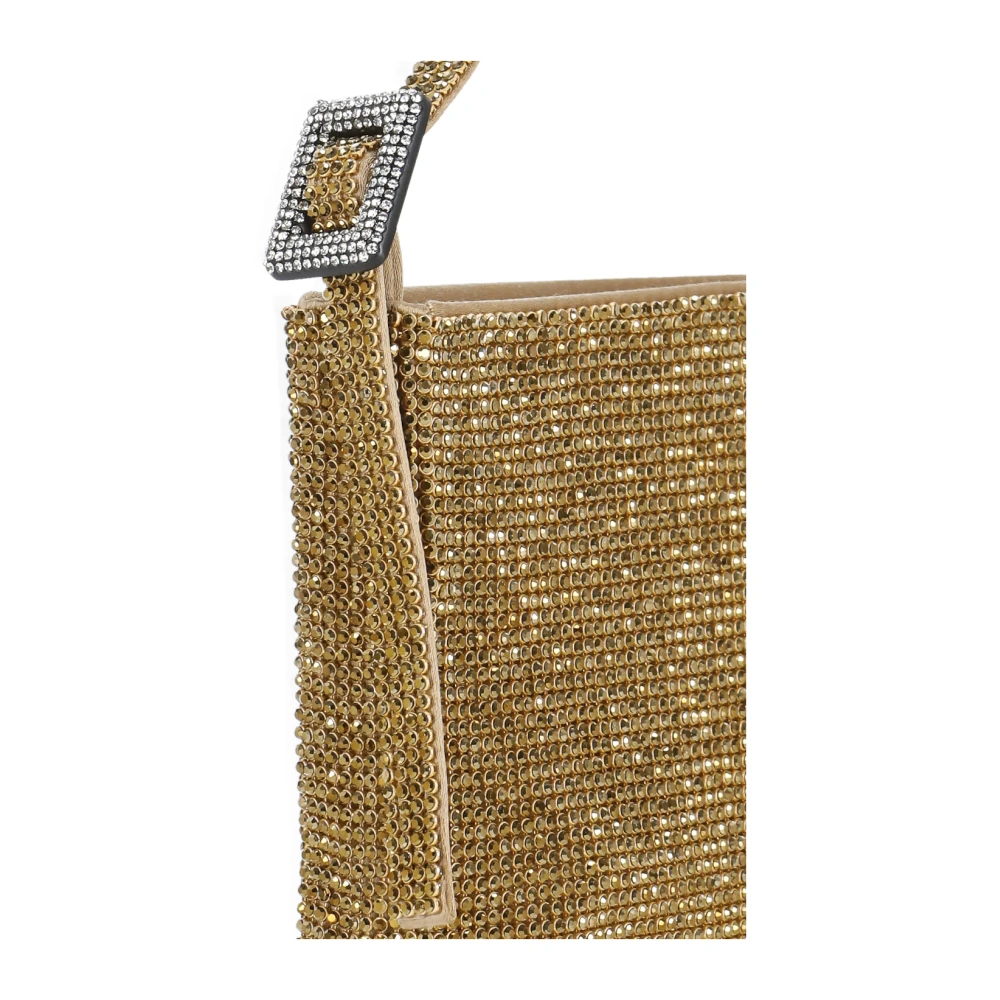 Benedetta Bruzziches Gouden Rhinestone Handtas voor Vrouwen Brown Dames
