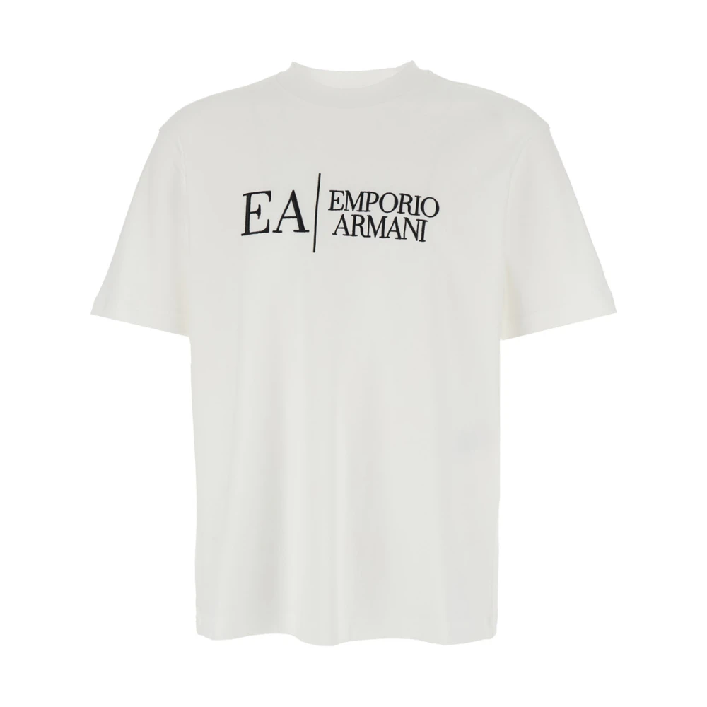 Emporio Armani Herr Vit Toppar M, Bomull, Crewneck T-Shirt