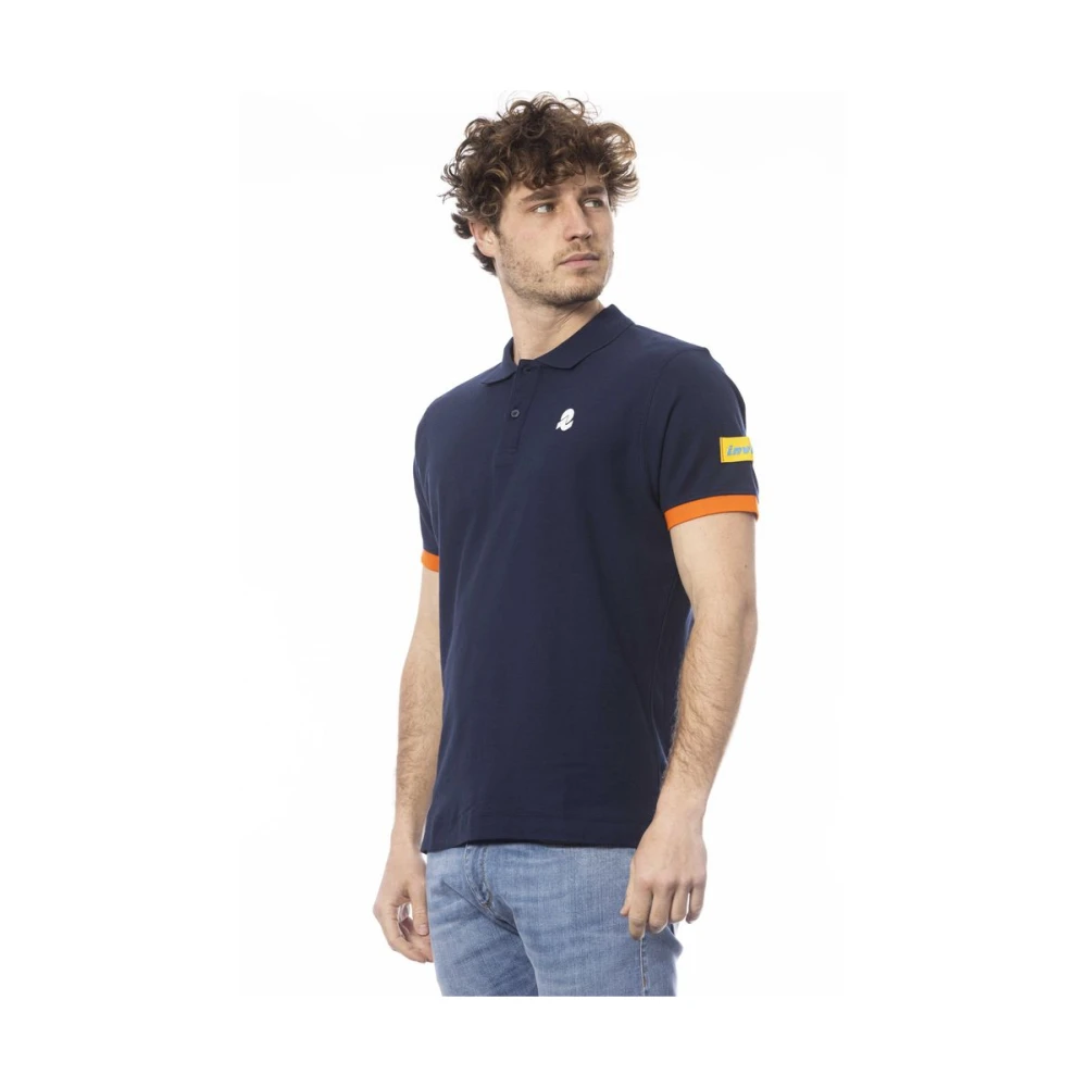 Invicta Blauw Katoenen Poloshirt Korte Mouw Blue Heren