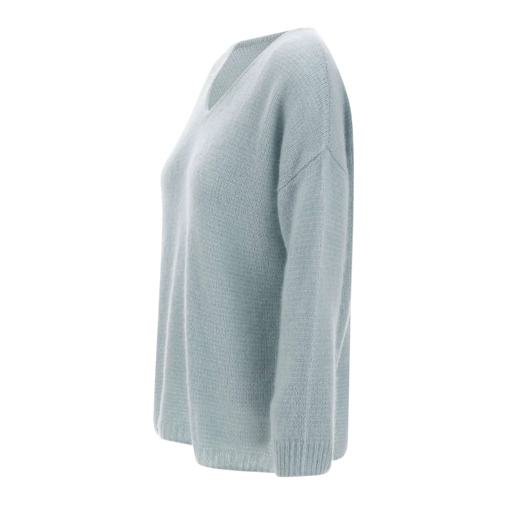 Hemisphere Kasjmier Zijden Trui Blauw V-Hals Blue Dames