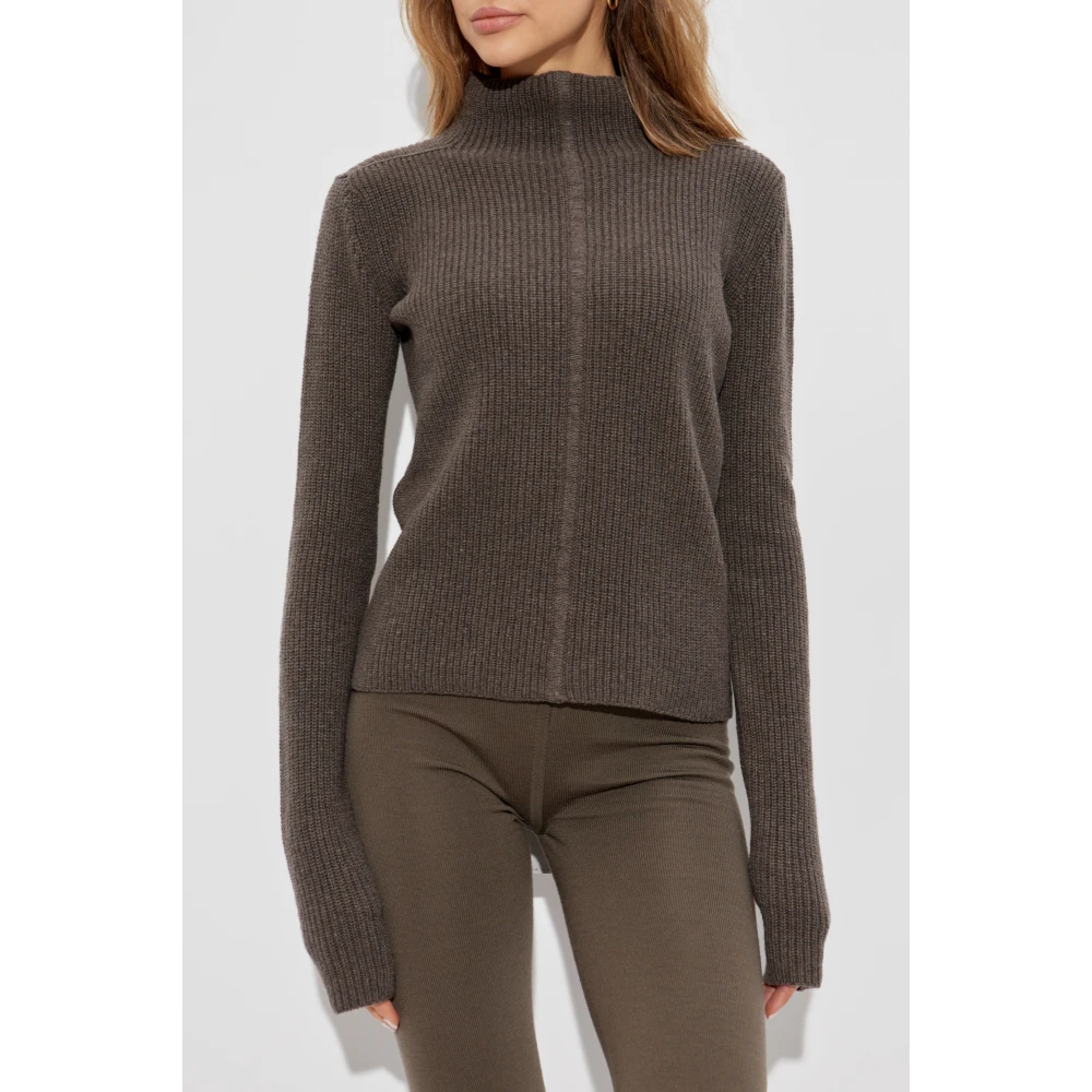 Rick Owens Headon Zip Sweater Brown Dames