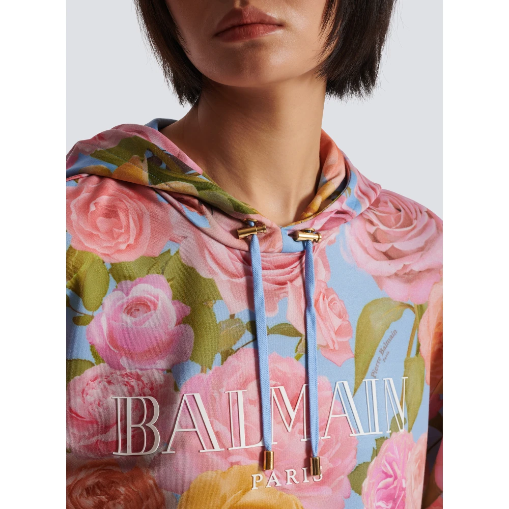 Balmain Vintage hoodie met Pastel Roses print Multicolor Dames