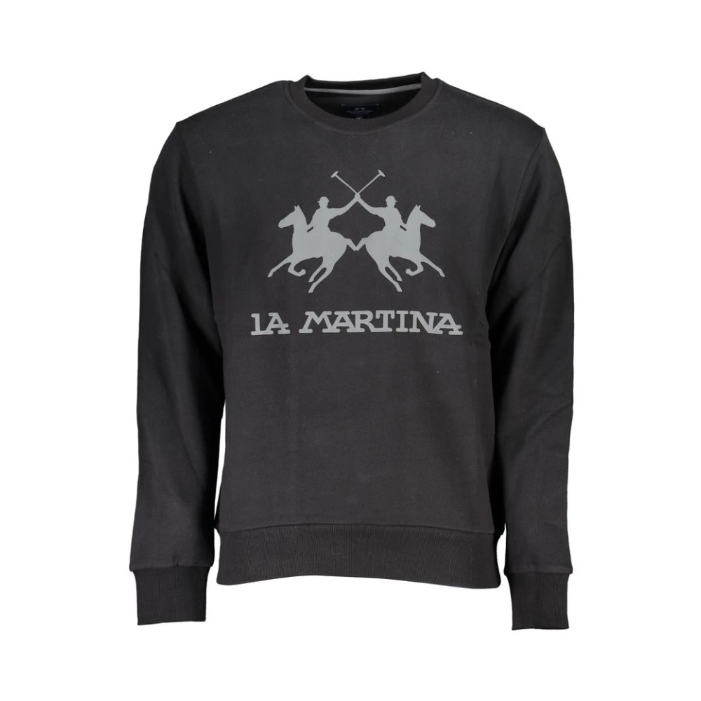 LA MARTINA Verfijnde Katoenen Sweatshirt met Lange Mouwen Black Heren