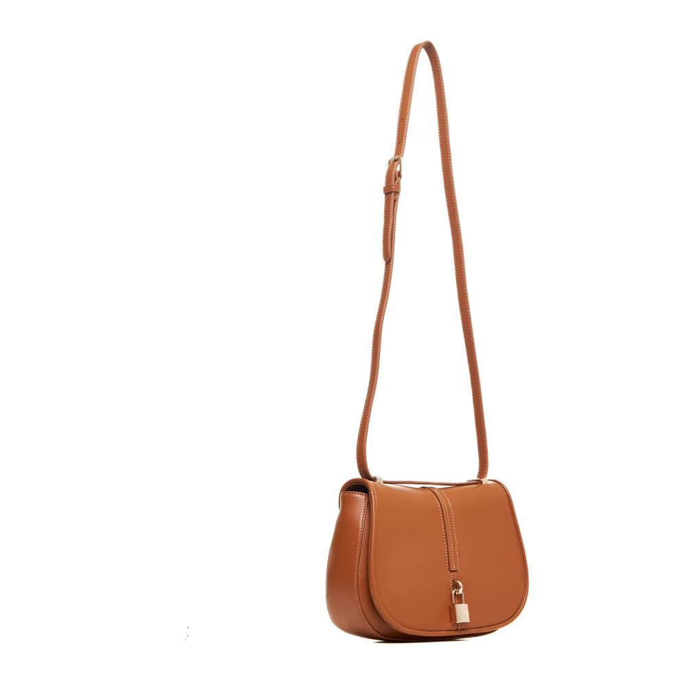 V73 Bruine Leren Tas Brown Dames