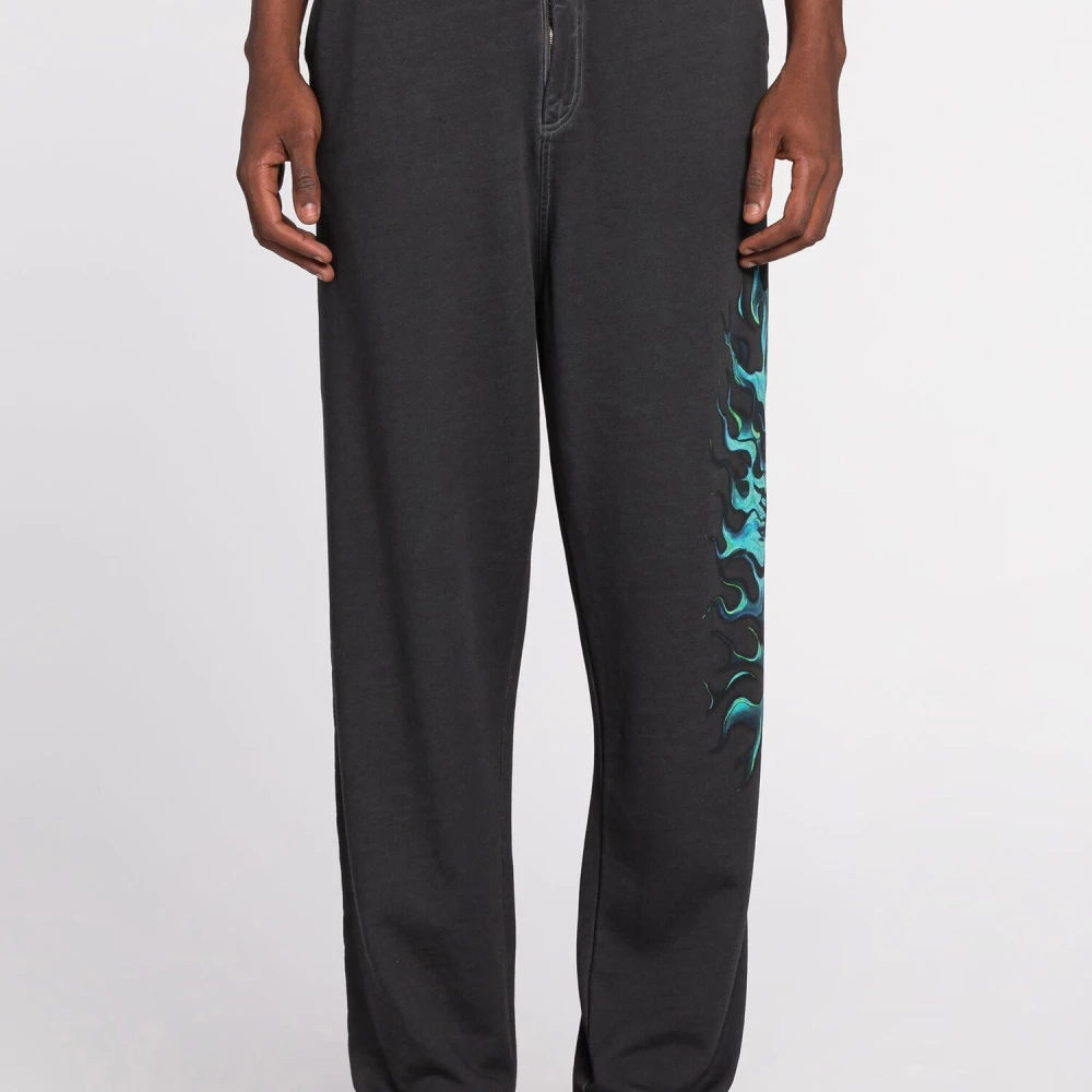 Roberto Cavalli Leeuw-Print Vlam Sweatpants Gray Heren