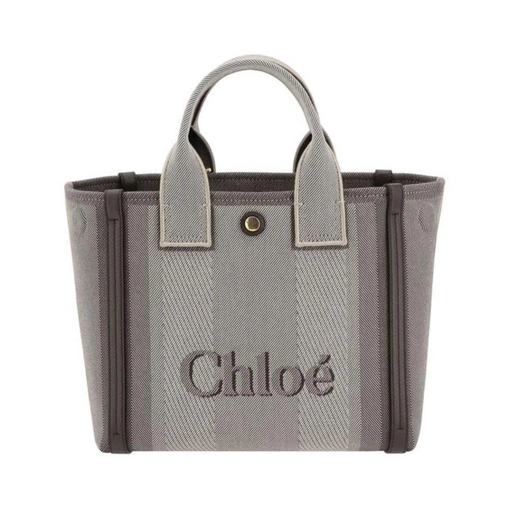 Chloé Leren Detail Tote Tas met Verstelbare Band Gray Dames