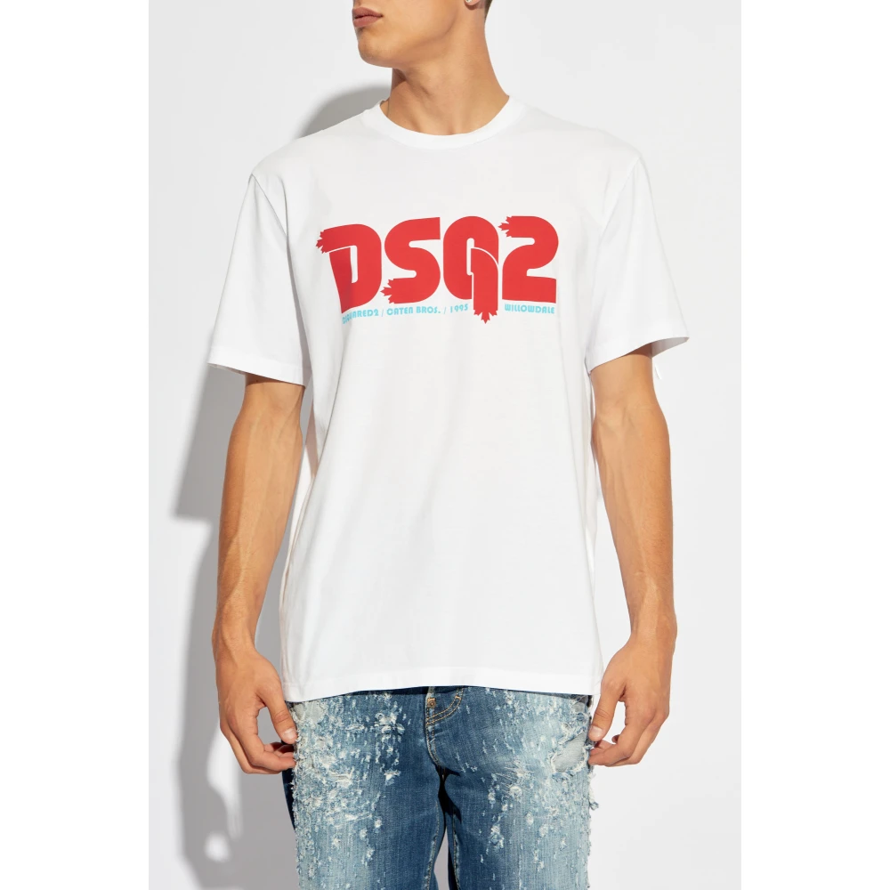 Dsquared2 T-shirt met logo White Heren