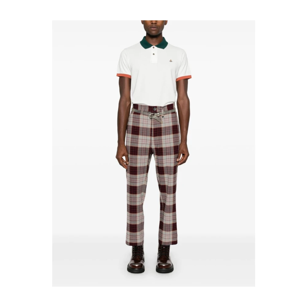 Vivienne Westwood Rode Geruite Patroon Slim Fit Broek Red Heren