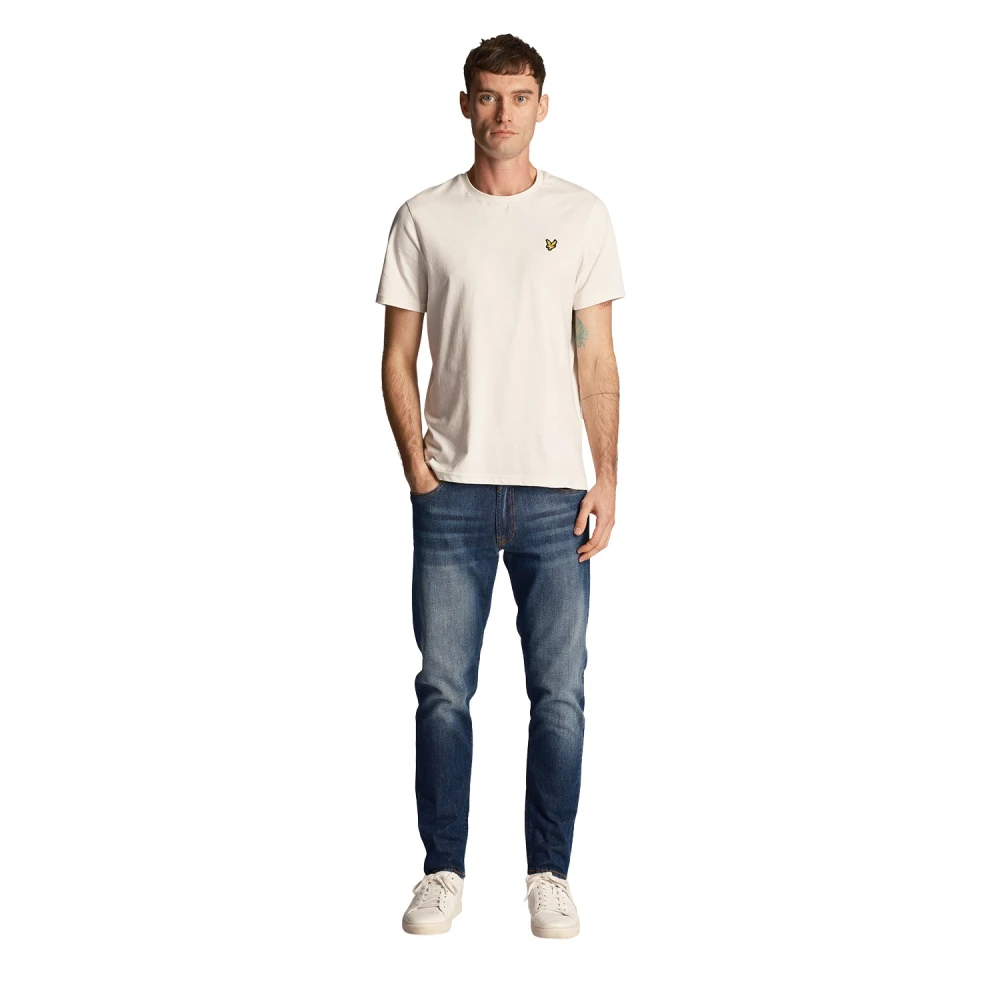 Lyle & Scott Broek Tapered Denim Blue Heren