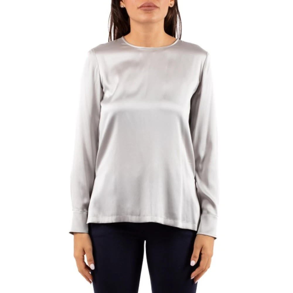 Max Mara Studio Vrouw Grijs Overhemden Dames, 2XS, Blouses & Shirts