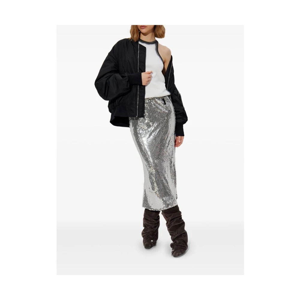 The Attico Zwarte Rits Voorkant Outerwear Jas Black Dames