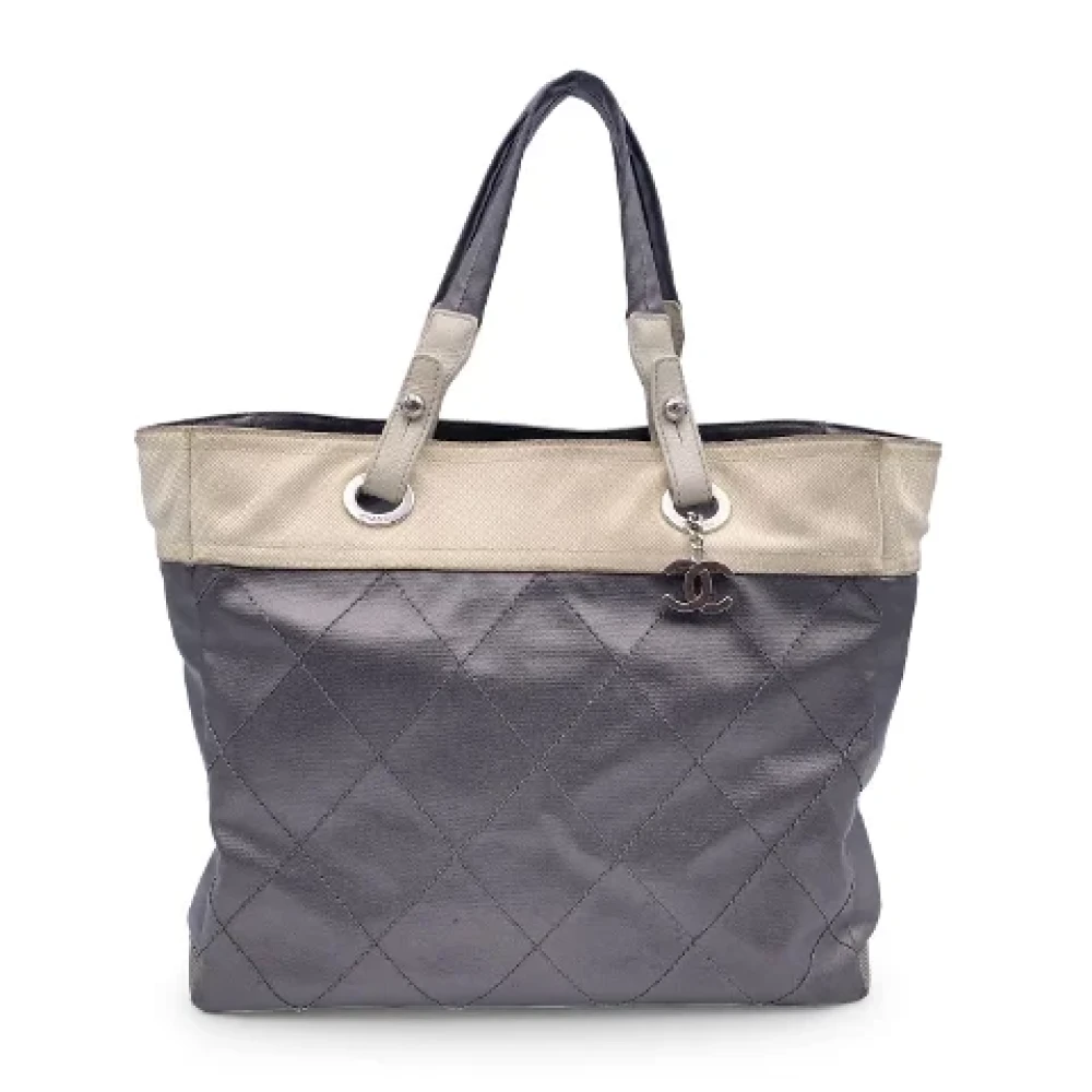 Chanel Vintage Pre-owned Canvas chanel-bags Gray Dames
