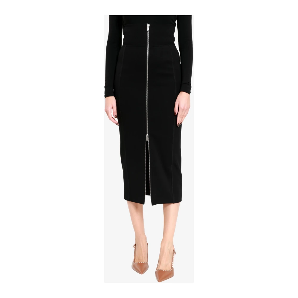 Erika Cavallini Zwarte Milan Stitch Slim Fit Rok Black Dames