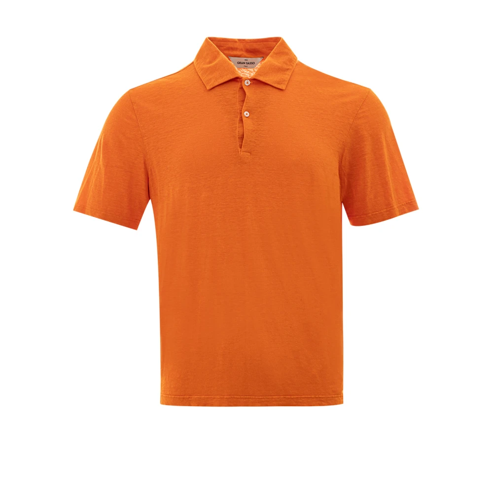 Gran Sasso Oranje Linnen Polo Shirt Orange Heren