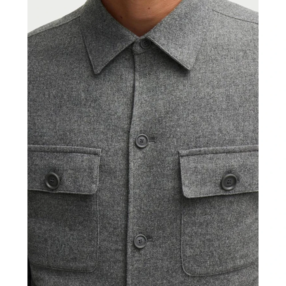 Hugo Boss Grijze Flanellen Carper Jas Gray Heren
