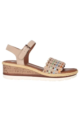 Beige Mix Bekväm Dammsandal
