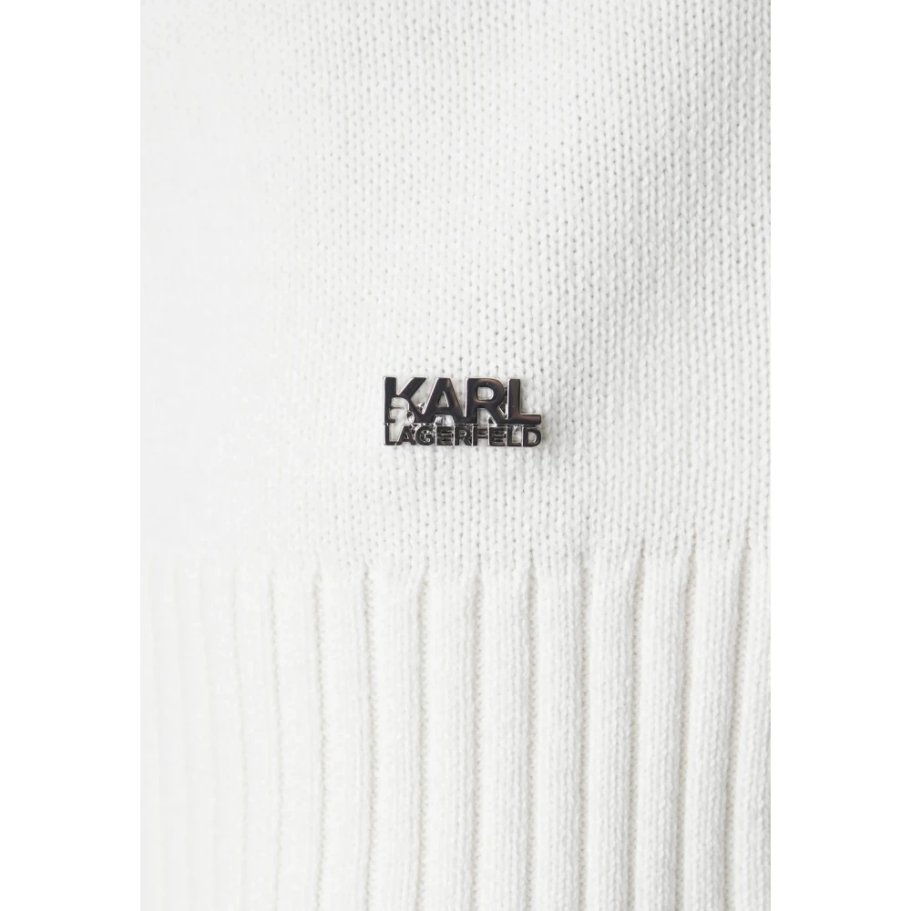 Karl Lagerfeld Gebreide trui met ritssluiting kraag White Heren