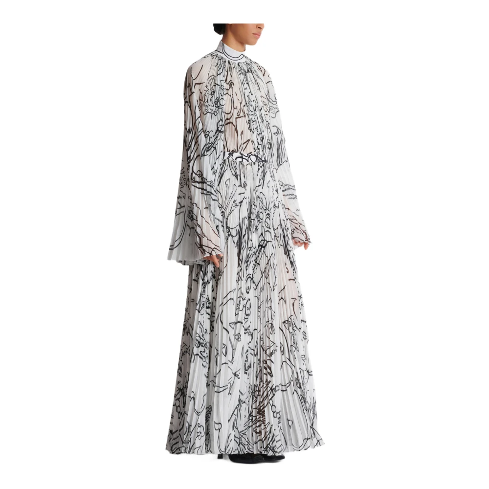 Balmain Disney x : The Lion King Lange geplooide bedrukte rok Kind Vroegrijp White Dames