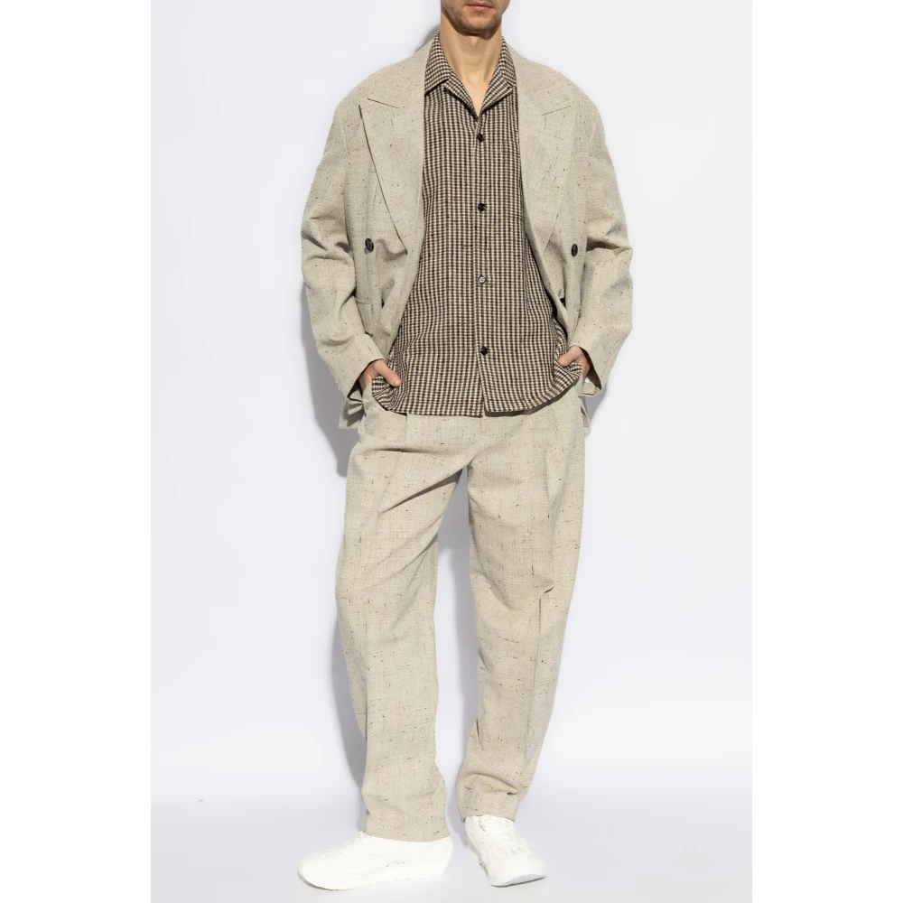 Bottega Veneta Overhemd met ruitpatroon Beige Heren