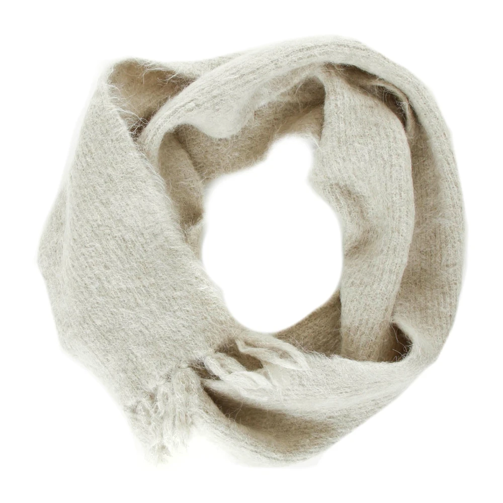 American vintage Zachte franjesjaal Gray Unisex